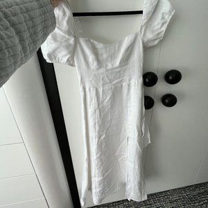 Reformation denver linen dress white XS